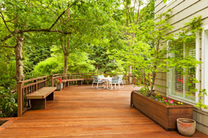 Wood deck installation